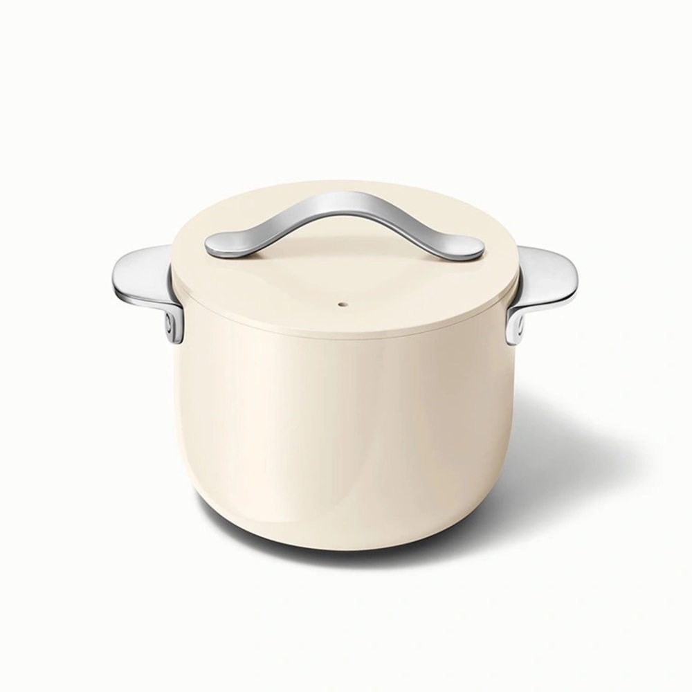 Caraway Petite Cooker 2 qt Non-Stick Ceramic Pot With Lid Cream NEW WITHOUT BOX